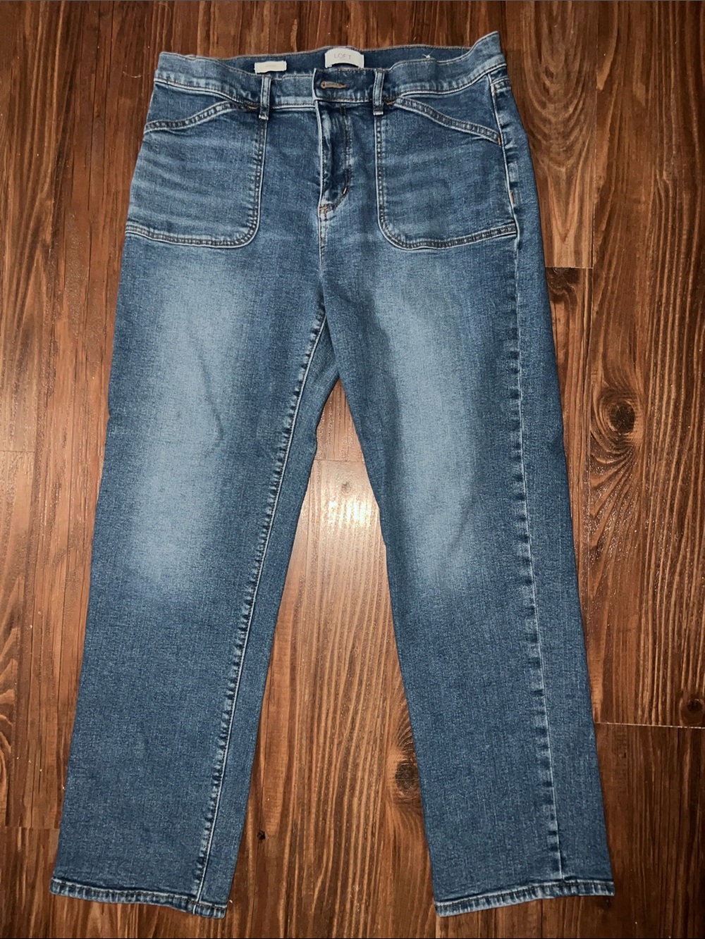 LOFT Women's Straight-Leg Blue Denim Jeans